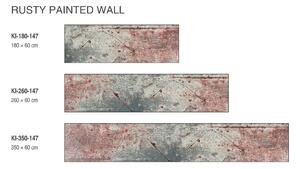DIMEX | Fototapeta do kuchyně Rustikální kamenná zeď KI-350-147 | 350 x 60 cm | červená, hnědá, šedá