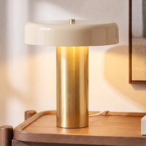 NOLA Stolní lampa Dionne, mosaz/béžová, 33 cm, kov, E14, Krémová / jantar, Obývací pokoj / jídelna, kov, Moderní
