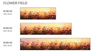 DIMEX | Fototapeta do kuchyně Květinové pole KI-350-130 | 350 x 60 cm | béžová, žlutá, růžová