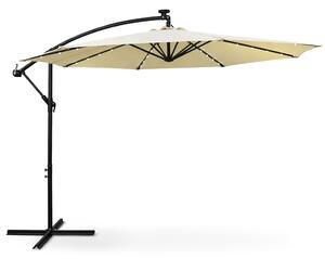 Ak furniture Zahradní slunečník MILIN s LED osvětlením 300 cm béžový