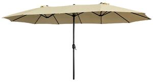 Ak furniture Dvojitý zahradní slunečník TILIA 460x270 cm béžový