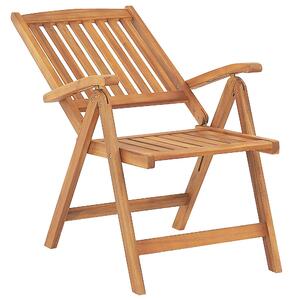 Sada 2 zahradních židlí z akátového dřeva s polštářky bílá JAVA