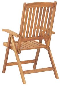 Sada 2 zahradních židlí z akátového dřeva s polštářky bílá JAVA