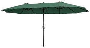 Ak furniture Dvojitý zahradní slunečník TILIA 460x270 cm tmavě zelený