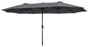 Ak furniture Dvojitý zahradní slunečník TILIA 460x270 cm tmavě šedý