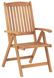 Sada 6 dřevěných zahradních skládacích židlí z akátového dřeva JAVA