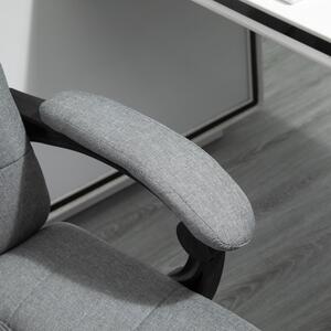 Vinsetto Ergonomická kancelářská židle s polštářovou opěrkou hlavy a podnožkou, světle šedá 66 x 70 x 116-124 cm