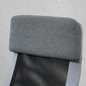 HOMCOM Ergonomická kancelářská židle s opěrkou hlavy, světle šedá, černá 65 x 67 x 119-129 cm