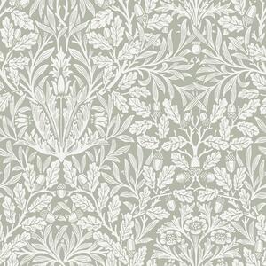 Vliesová tapeta na zeď, zelená, šedá, květiny, listy, 140492, William Morris at Home vol. 2