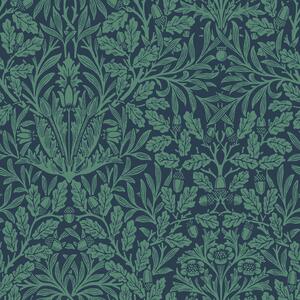 Vliesová tapeta na zeď, modrá, květiny, listy, 140489, William Morris at Home vol. 2