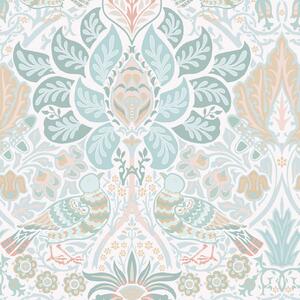 Vliesová tapeta na zeď, šedá, zelená, květiny, ptáci, 140479, William Morris at Home vol. 2