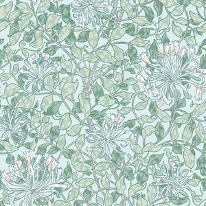 Vliesová tapeta na zeď, zelená, bílá, květiny, listy, 140485, William Morris at Home vol. 2