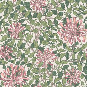 Vliesová tapeta na zeď, zelená, růžová, květiny, listy, 140486, William Morris at Home vol. 2