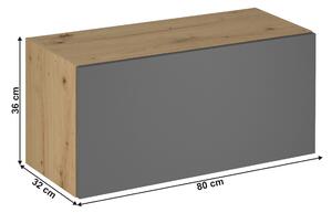 Horní kuchyňská skříňka G80K Langari (dub artisan + šedá matná). 1016908