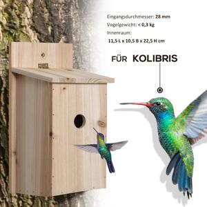 Outsunny Ptačí budka pro malé ptáky, sada 2 ks, jedlové dřevo, 15 × 14 × 30 cm