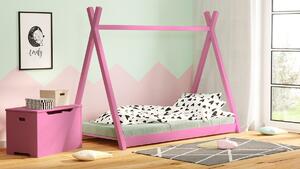Drevená detská postel Tipi Růžový 70 x 140 cm