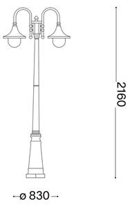 Ideal Lux - Venkovní lampa CIMA 2xE27/52W/230V 216 cm IP43 patina
