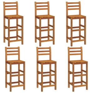 Barové stoličky 6 ks masivní akáciové dřevo