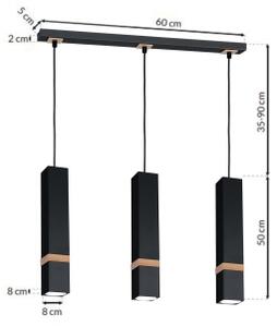 Lustr na lanku VIDAR 3xGU10/25W/230V černá