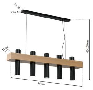 Lustr na lanku WEST 5xGU10/25W/230V černá