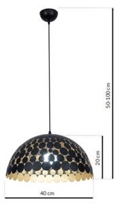Lustr na lanku LISA BLACK 1xE27/60W/230V