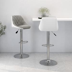 Barové židle 2 ks šedobílé umělá kůže