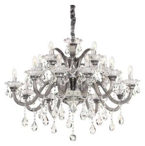 Ideal Lux - Křišťálový lustr na řetězu COLOSSAL 15xE14/40W/230V pr. 95 cm šedá