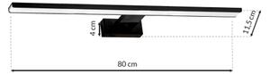LED Koupelnové osvětlení zrcadla SHINE BLACK LED/15W/230V 80 cm IP44 černá