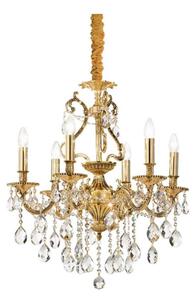 Ideal Lux - Křišťálový lustr na řetězu GIOCONDA 6xE14/40W/230V pr. 62 cm zlatá