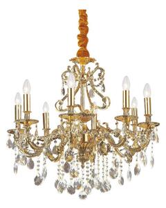 Ideal Lux - Křišťálový lustr na řetězu GIOCONDA 8xE14/40W/230V pr. 73 cm zlatá