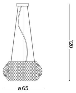 Ideal Lux - Křišťálový lustr na lanku PASHA 14xE14/40W/230V pr. 65 cm zlatá