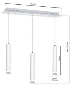 LED Lustr na lanku ALBA 3xLED/15W/230V bílá