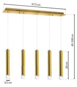 LED Lustr na lanku GOLDIE 5xLED/25W/230V zlatá