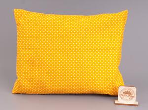 Pohankový polštář s levandulí - žlutý, bílý puntík