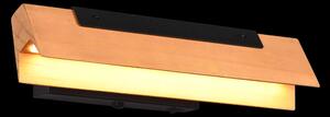 Trio 241670132 LED nástěnné svítidlo Kerala 1x9W | 1100lm | 3000K - nastavitelné, 3 fázové stmívání, vypínač na těle, černá, dřevo
