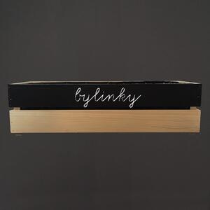AMADEA Dřevěný truhlík s tabulkou pro psaní křídou, uvnitř s černou fólií, 62x21,5x17cm, český výrobek