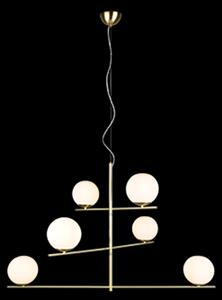 Trio 302000608 závěsné stropní svítidlo Pure 6x28W | E14 - nastavitelná výška, mosaz, bílá