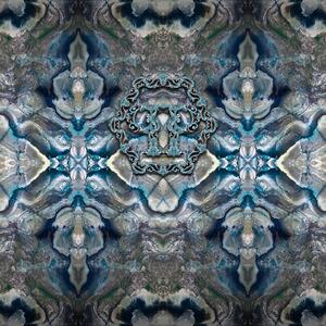 Šedo-modrá abstraktní obrazová vliesová tapeta Z80075 Philipp Plein, Zambaiti Parati