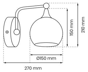Nástěnná lampa MONTE 1xE27/60W/230V matný chrom