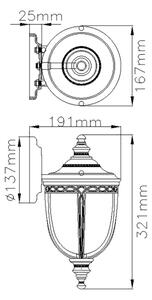 Feiss FE-EB2-S-BRB-Venkovní nástěnné svítidlo ENGLISH BRIDLE 1xE27/60W/230V IP44