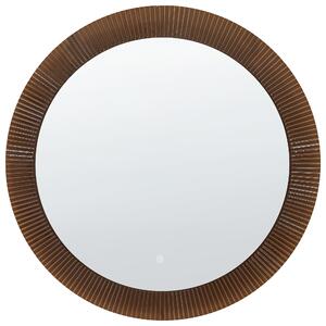 LED koupelnové zrcadlo BESBE 80 cm 80 cm Hnědá