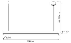 Lustr na lanku LUNGO T8 1xG13/18W/230V černá