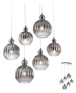 Redo 01-2069 - Lustr na lanku PLUMEN 6xE14/42W/230V šedá