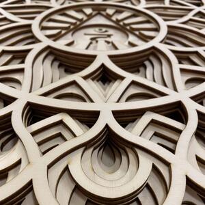 Vyřezávaná dřevěná 3D mandala na zeď | SENTOP PR0460