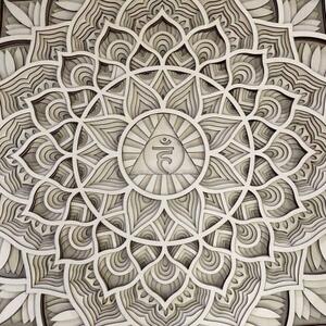 Vyřezávaná dřevěná 3D mandala na zeď | SENTOP PR0460