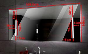 Koupelnové zrcadlo s LED podsvětlením 129,5x140 cm ATYPICKÉ IP44