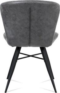 Autronic Jídelní židle HC-442 GREY3, šedá látka vintage/černý kov