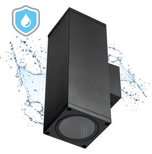 Venkovní nástěnné svítidlo 2xGU10/35W/230V IP54 hranatý černá