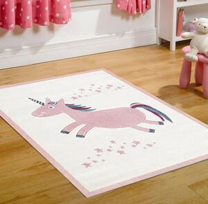 Dětský koberec Happy Rugs EINHORN růžový / krémový