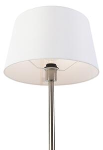 Moderní stolní lampa z oceli s bílým odstínem 32 cm - Simplo